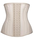 YIANNA Womens Waist Trainer Underbust 25 Steel Boned Sports Fitness Fat Burning Workout Hourglass Body Shaper, YA1210-Beige-3XL