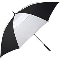 Haas-Jordan 68" Hurricane Auto Open Umbrella, Black/White