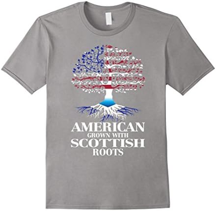 American Grown with SCOTTISH Roots Great Gift Tshirt - Male XL - Slate