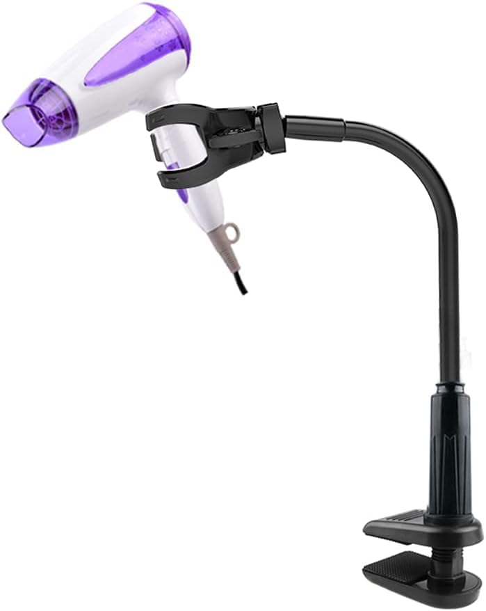 Dog Hair Dryer Stand, Pet Grooming Table Hair Dryer Holder, Handsfree Hair Dryer Holder, 360 Degree Rotating Lazy Hair Dryer Stand with Adjustable Clamp Holder for Dog Cat Grooming