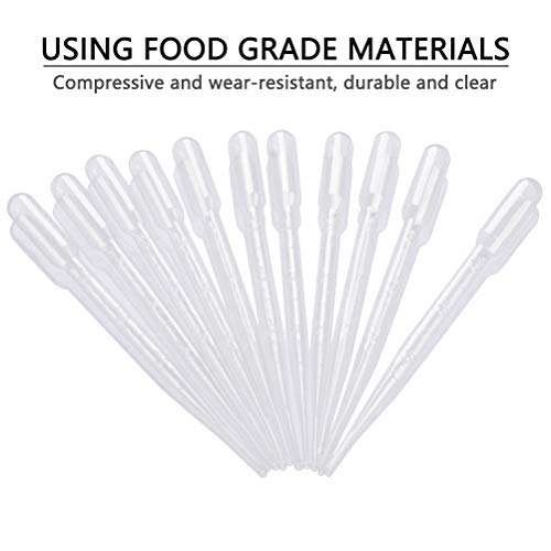 [300PCS] 3ml Plastic Transfer Pipettes Disposable Plastic Transfer Pipettes, BUYGOO Calibrated Dropper Suitable for Essential Oils & Science Laboratory - Thumbnail 3