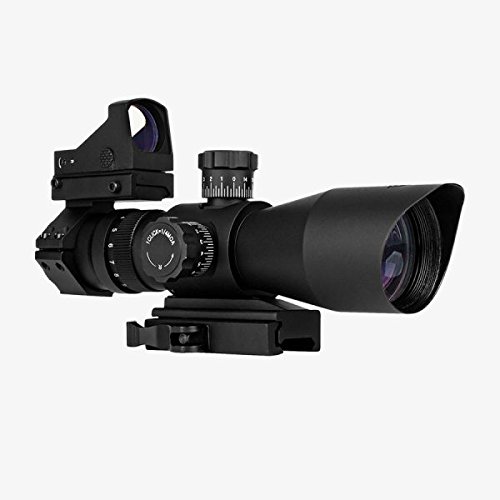 TRINITY FORCE 3-9x42 REDCON V2 (P4 SNIPER Reticle) Rifle Scope + Compact Backup AIming Red Dot Sight And Integral Mount Fits RUGER SR556 S&W M&P 15-22 Mossberg MMR 715t Springfield Armory Saint