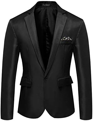 YUNCLOS Men's Slim Fit Casual 1 Button Notched Lapel Blazer Jacket