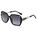 Amomoma Classic Women Polarized Sunglasses Oversized Mirrored UV400 Lens AM2008 Black/Gradient Grey Lens