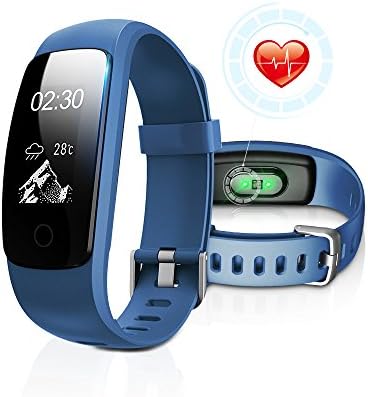 Fitness Tracker with Heart Rate Monitor, DBFIT Activity Tracker Smart Watch with Sleep Monitor, IP67 Water Resistant Walking Pedometer Band with Call/SMS Remind for iOS/Android Smartphone (Blue)