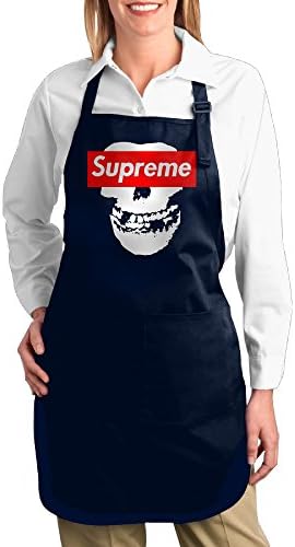 Jfish Home Funny Supererme Kitchen Apron With 2 Patch Pockets Navy