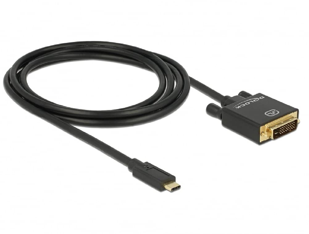 Delock Cable USB Type-C Male to DVI 24+1 Male (DP Alt Mode) 4K 30 Hz 2 m Black