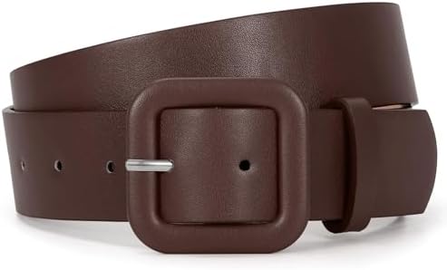 XZQTIVE Women's Wide Belt Fashion Candy Color Round Buckle Ladies
