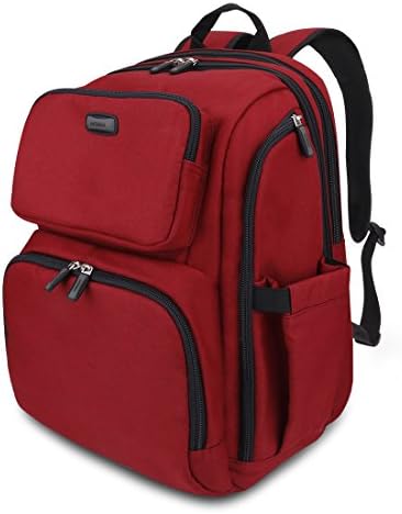 GYSSIEN Multifunctional Baby Nappy Backpack Diaper Changing Bag for Baby Care Waterproof Large Capacity Mummy Travel Backpack with Wipeable Changing Pad (Red)