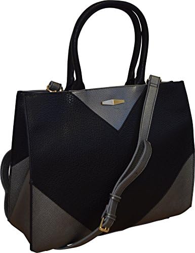 KQ New York Women's 14" Notebook Satchel Bag - Carryall Business Work Satchel With Laptop Pocket (Black)