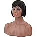 ELIM Braided Wigs for Black Women Short Brown Bob Wigs with Bangs Synthetic Hair Costume Wig with Wig Cap Z148