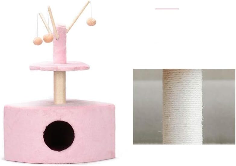 QXX Cat Litter Cake Shape Pink Cute Pet Bed Quiet Cat Climbing Frame (color : PINK)