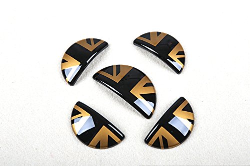 LVBAO Interior Door Handle Cover Caps Union Jack For Mini Cooper JCW ONE S R60 Countryman (R60, Union Jack Gold)