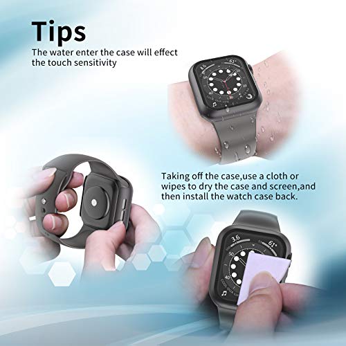 [2 Pack] Geekboy Case for Apple Watch 44mm Series SE 6 5 4, Builtin