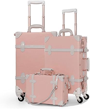 UNIWALKER Vintage Suitcase 3 Piece Luggage Set