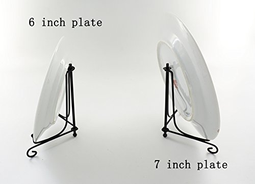 image for Artliving (2 Pack) Iron Display Stand, Black Iron Easel Plate Display 