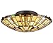 Quoizel TF1408SVB Tiffany Flush Mount Ceiling Lighting, 2-Light 150 Total Watts, 6