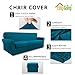 Easy-Going 2 Pieces Microfiber Stretch Couch Slipcover - Spandex Non-Slip Soft Fitted Sofa Couch Cover, Washable Furniture Protector with Anti-Skid Elastic Bottom for Kids (Sofa, Peacock Blue)