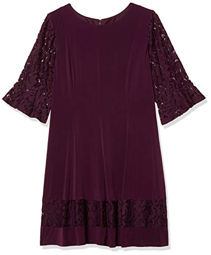 Jessica Howard Plus Size Womens Lace Bell Sleeve Fit and Flare