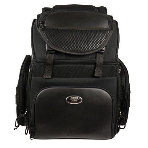 Milwaukee Performance SH689 Black Large Nylon Sissy Bar Bag with Back Pack Straps