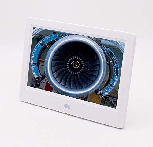 GAOWF 9 Inch Digital Photo Frame - 1024×600 (1080P) LED Screen, MP3/Music/Video Player With Calendar/Clock Function, With Remote Control For SD/USB,White [Energy Class A]
