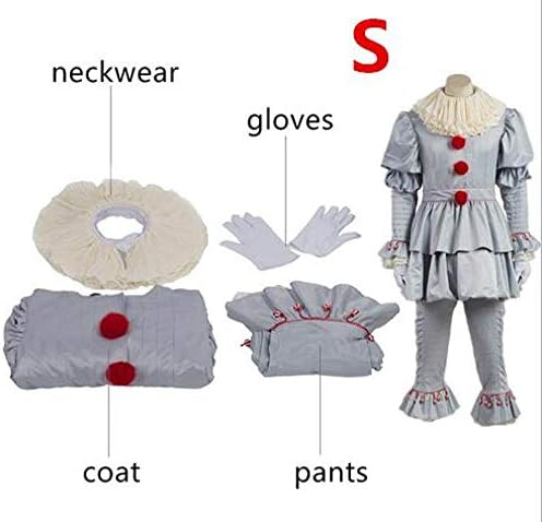 LLWGNZM It Mask Pennywise Horror Clown Joker Mask Clown Mask Halloween Cosplay Costume Props Horror Pennywise Mask,S
