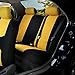 FH Group FB050115 + F14407 Full Set Flat Cloth Car Seat Covers with Premium Carpet Floor Mats, Yellow/Black- Fit Most Car, Truck, SUV, or Van