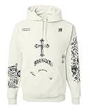 Allntrends Hoodie Sweatshirt Justin Bieber Tattoo Hooded Sweatshirt (L, White)