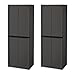 Sterilite 2-Pack 4 Shelf Cabinet, Lockable Utility Storage w/ Adjustable Shelves, Gray - Plastic Shelving Unit for Organizing Garage, Pantry, Basement, Laundry Room or Mudroom