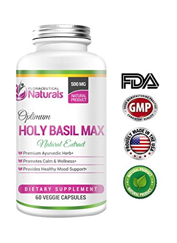 (Tulsi) Holy Basil 500 - Holy Basil Supplement – Vegetarian 60 Holy Basil Capsules