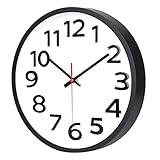 Wall Clock Battery Operated Silent Non-Ticking Easy