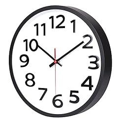Wall Clock Battery Operated Silent Non-Ticking Easy