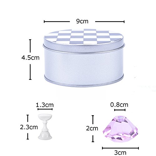 Ycyan 1 Set Nail Tips Practice Display Stand Magnetic Stuck Crystal Holder Chessboard Design for False Nails Tips