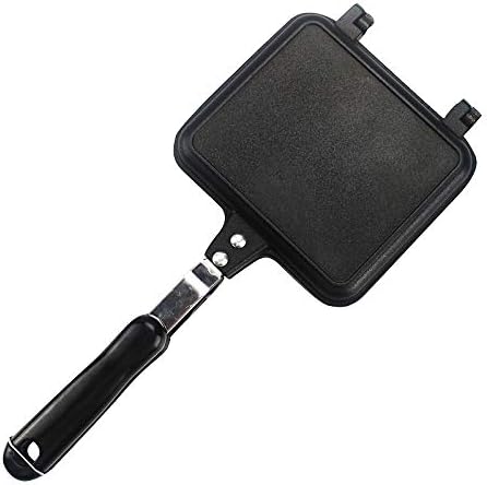 Non-stick pan Mold 34.515cm Pan Double Side Grill Fry Pan Cookware Double Face Pan Steak Fry Pan Pancake Outdoor Kitchen Supplies Frying pan (Color : Black)