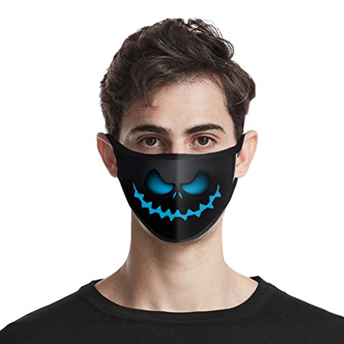 HomeMals 5Pack Face Covering Halloween Mouth Covering Unisex,Washable, Reusable Cotton Fabric Dust Polyester Covering