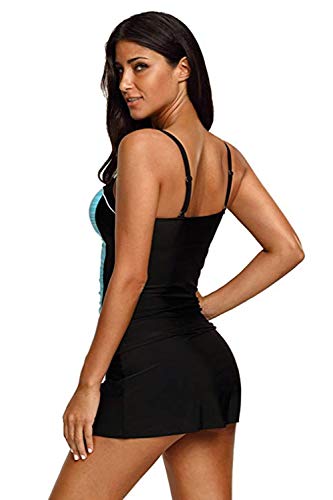 Aleumdr-Bademode-Tankini-Set-Damen-Ruched-Badeanzug-bauchweg-Push-up-mit-Bgel-Oversize-gut-elastisch-S-XXXL