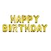 Mcolour Balloon 16 Inch Golden Happy Birthday Helium Foil Balloons for Party Supply