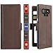 Galaxy Note 9 Leather Wallet Case - iPulse Vintage Book Series Italian Full Grain Leather Handmade Flip Case for Samsung Galaxy Note 9 with Magnetic Closure - Retro Brown