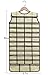 BB Brotrade Hanging Jewelry Organizer,Double Sided Jewelry Storage Organizer with Wooden Hanger,86 Clear PVC Pockets for Holding Necklaces, Bracelets, Rings, Earrings (Beige)