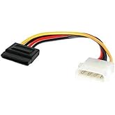 StarTech.com 6in 4 Pin LP4 to SATA Power Cable Adapter - LP4 to SATA - 6in LP4 to SATA Cable - 4 pin to SATA power