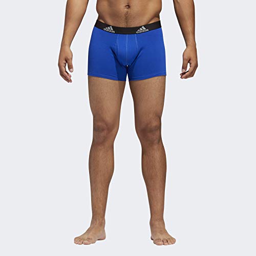 adidas Men's Stretch Cotton Trunk Underwear (3Pack), Bold Blue/Black