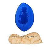 First Impression Molds B233 Baby 2 Silicone Cake Decorating Mold, Small, Blue