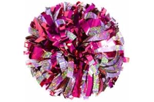 PUZINE 2pack/4pack 13" Cheerleading Metallic Foil & Plastic Ring Pom Poms Cheerleading Poms 100g