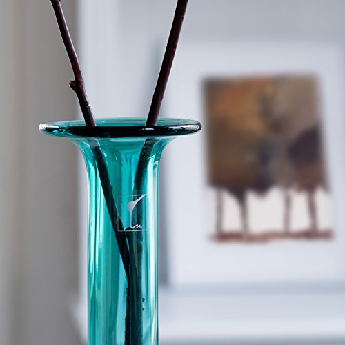 CASAMOTION Long Narrow Neck Tall Bottle Shape Hand Blown Glass Vase