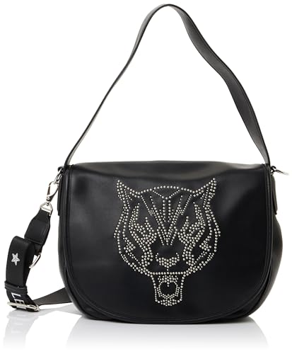 PLEIN SPORT Unisex Large Shoulder STEFHANIE Stud Handtasche, Black