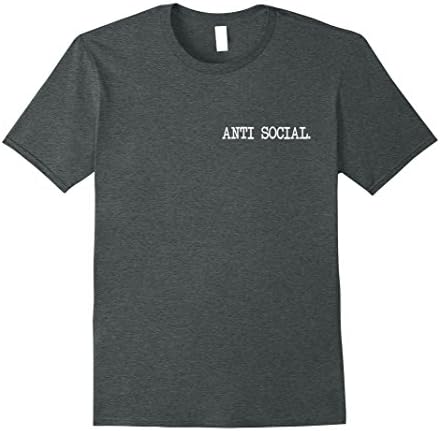 Mens Anti Social Shirt Small Dark Heather