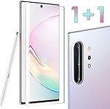 Tempered Glass Screen Protector for Galaxy Note 10 Plus 6.8 inches, Include a Camera Lens Protector, 100% Touch Responsive, Case Friendly, Full Coverage, HD Clear