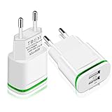 HiSung European Plug Adapter, Max 2.1A 5V Dual European USB Wall Charger Power Adapter Charging Plug with LED Light for iPhone X 8/7/6/6S Plus 5S, iPad, Samsung Galaxy S8/S7/S6 Edge, LG,HTC, Moto