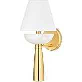 Hudson Valley Lighting 7717-AGB New Windsor Damp-Rated Wall Sconce, 1-Light E12 Candelabra Base, Aged Brass