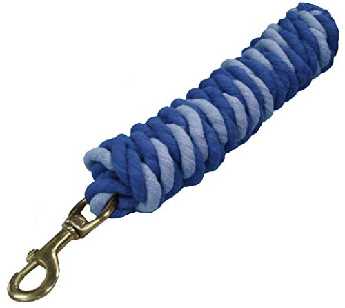 Derby Originals Striped Multicolor 10′ Cotton Lead Ropes with Rust Proof Brass Snaps